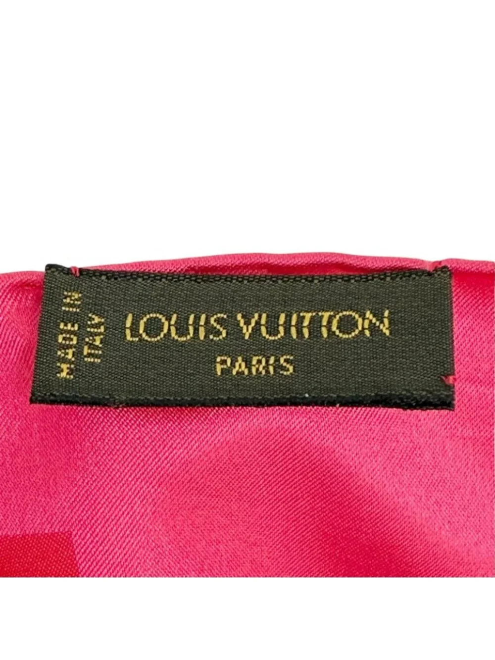 Louis Vuitton Echarpe Capri Silk 100% Monogram Mini Fringe Shawl Scarf Pink